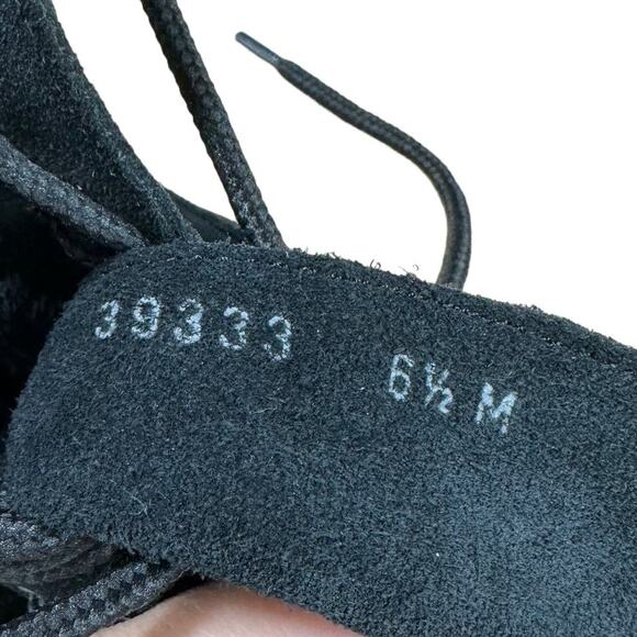 La Canadienne NWT Lucky Suede Leather Black Boot Lace Up Size 6.5 Lug Sole - Picture 6 of 6